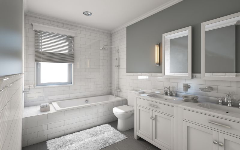 Modern Bathroom with Double Vanities